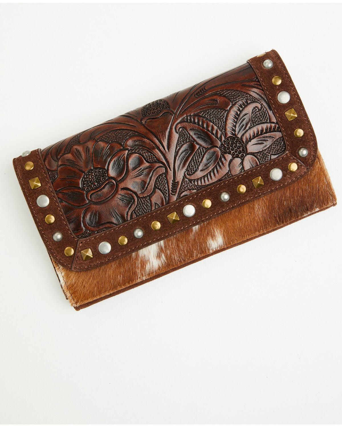 Women's Shyanne Sable Hair On Tooled Leather Wallet