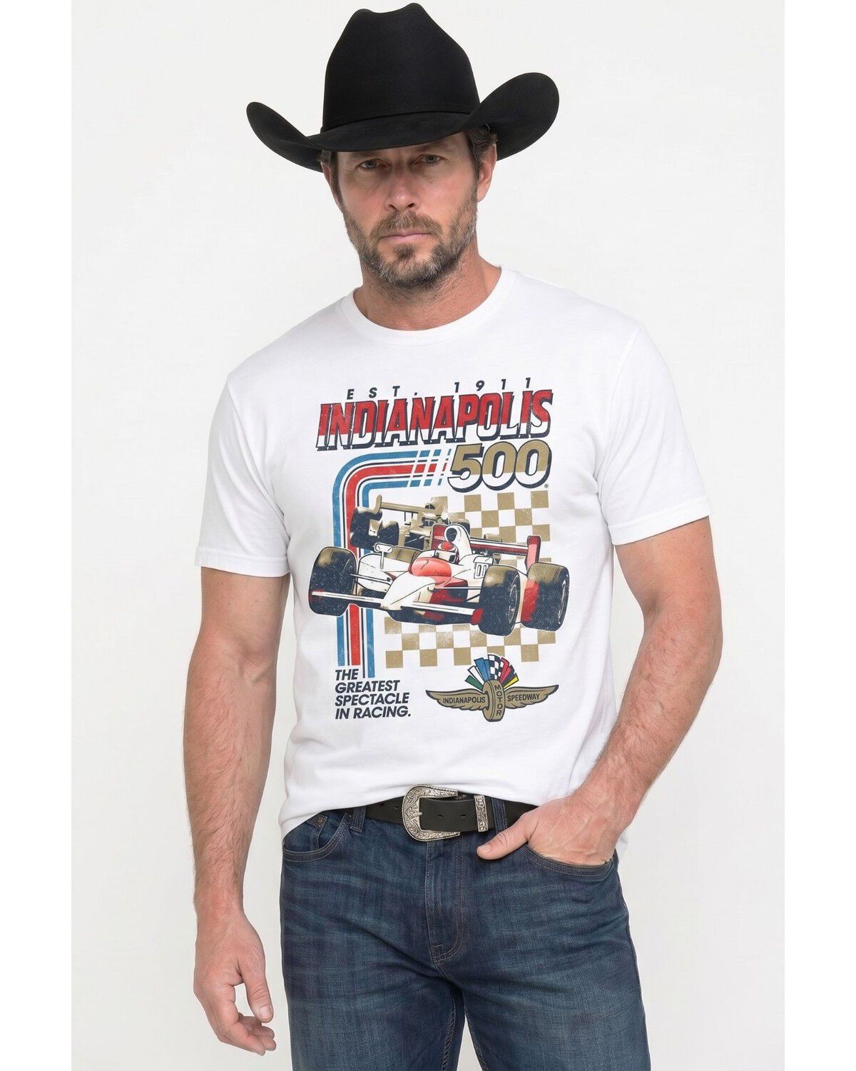 Men's Americana Indy 500 Stripes Short Sleeve Graphic T-Shirt