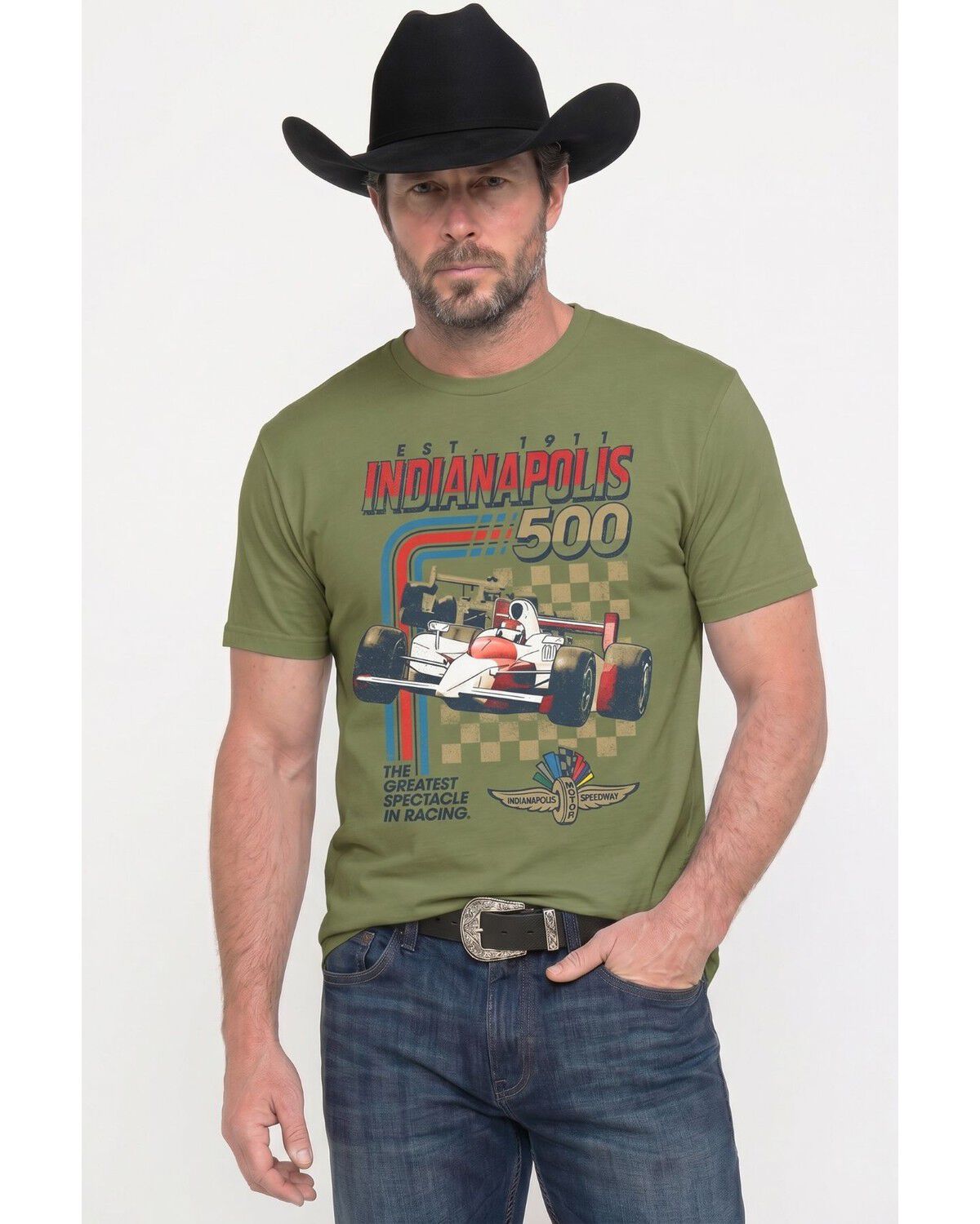 Men's Americana Indy 500 Stripes Short Sleeve Graphic T-Shirt