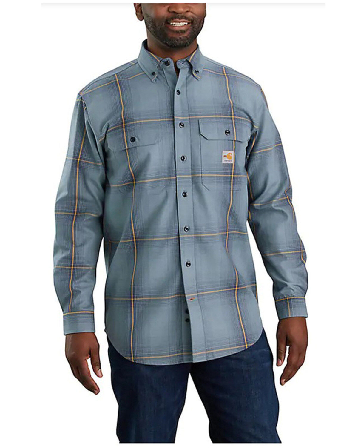Men's Carhartt FR Steel Twill Plaid Work Shirt