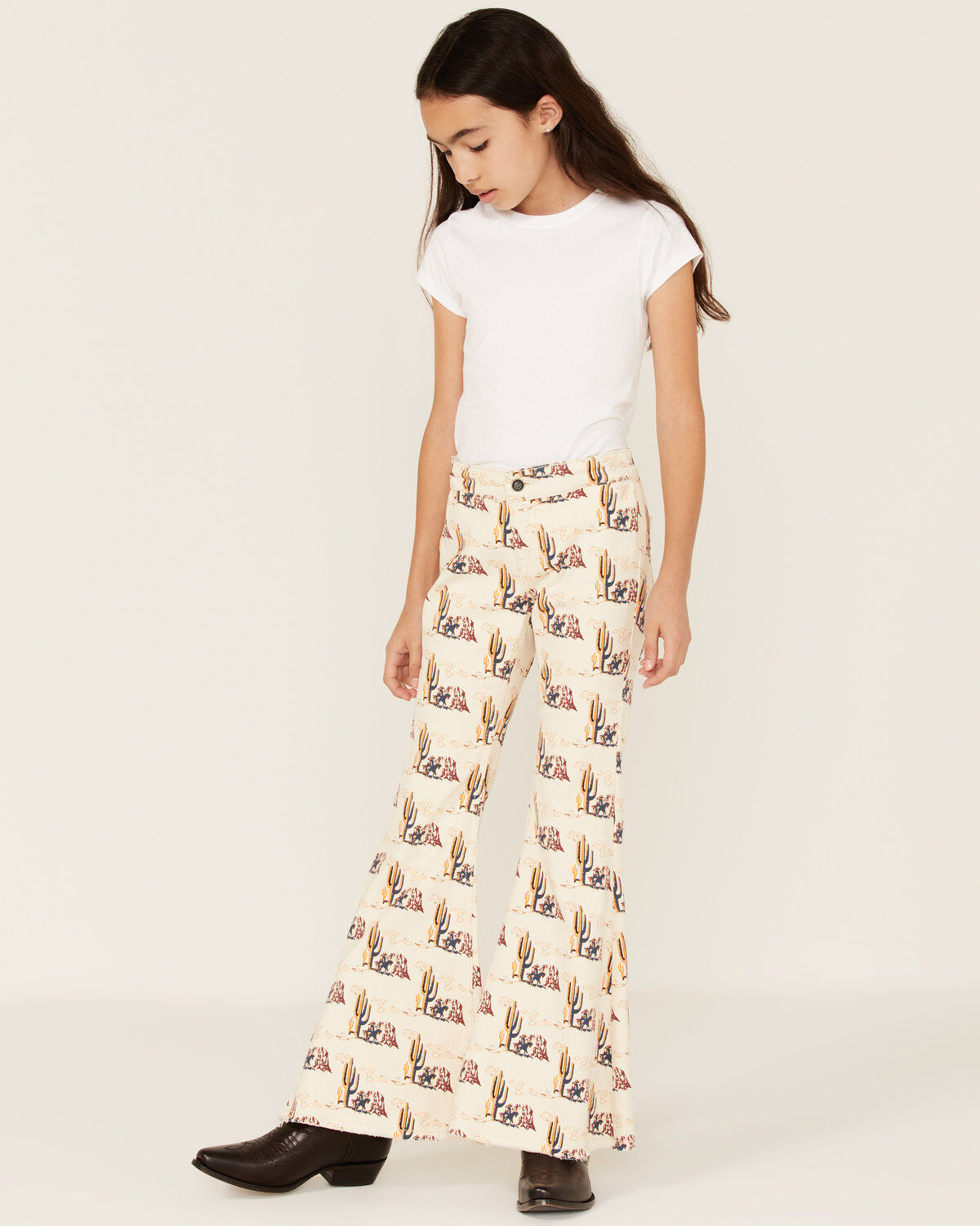 Girls' Rock & Roll Denim Desert Print Flare Jeans