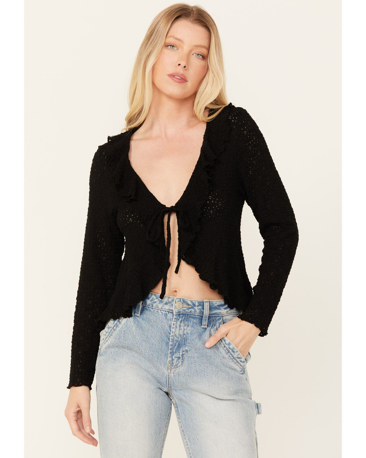 Women's Bila77 Ruffle Front Maxella Long Sleeve Top