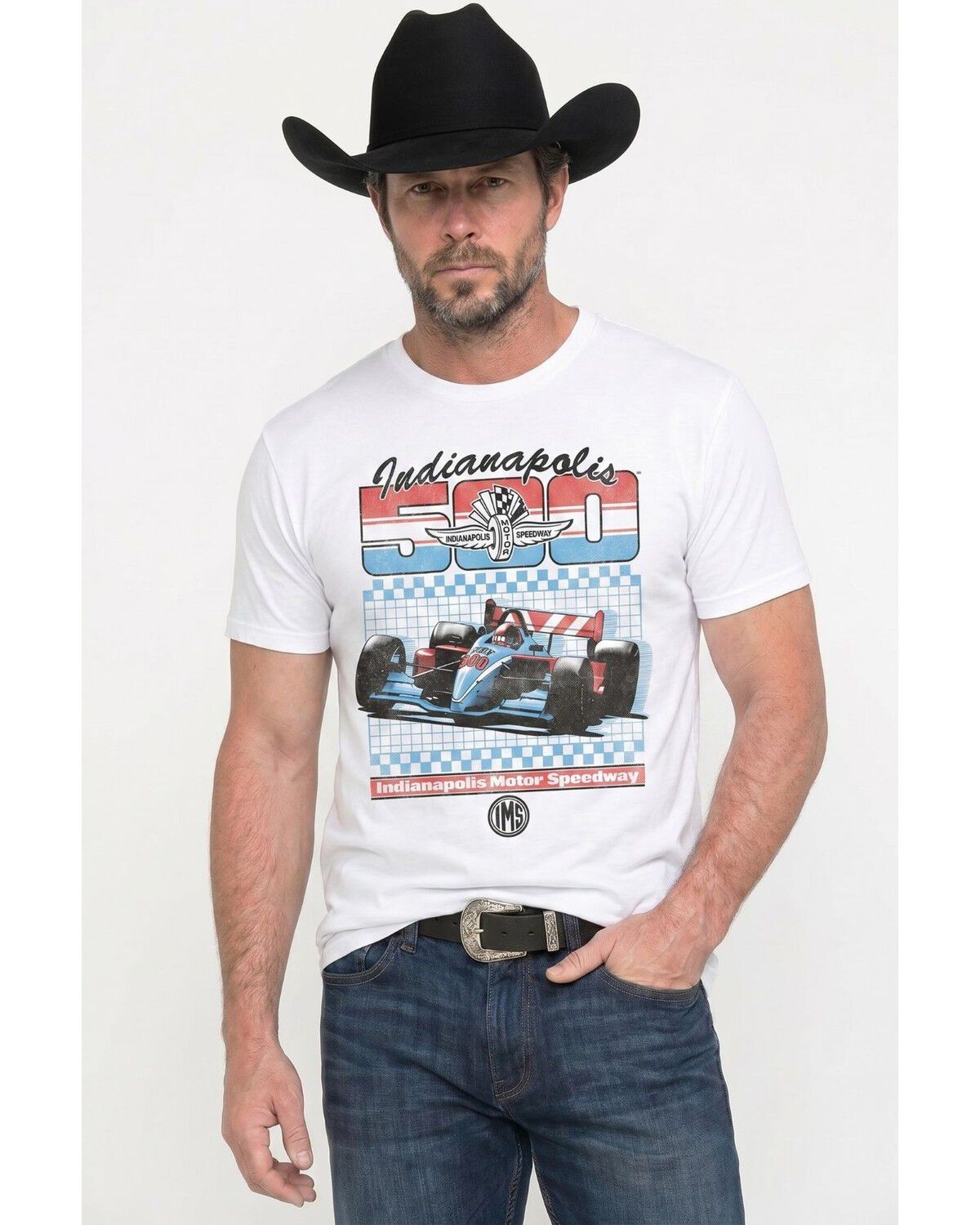 Men's Americana Indy 500 Retro Sport Short Sleeve Graphic T-Shirt