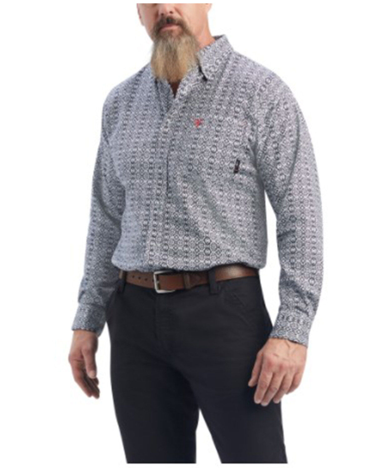 Men's Ariat FR Griffey Geo Print DuraStretch Button Down Work Shirt