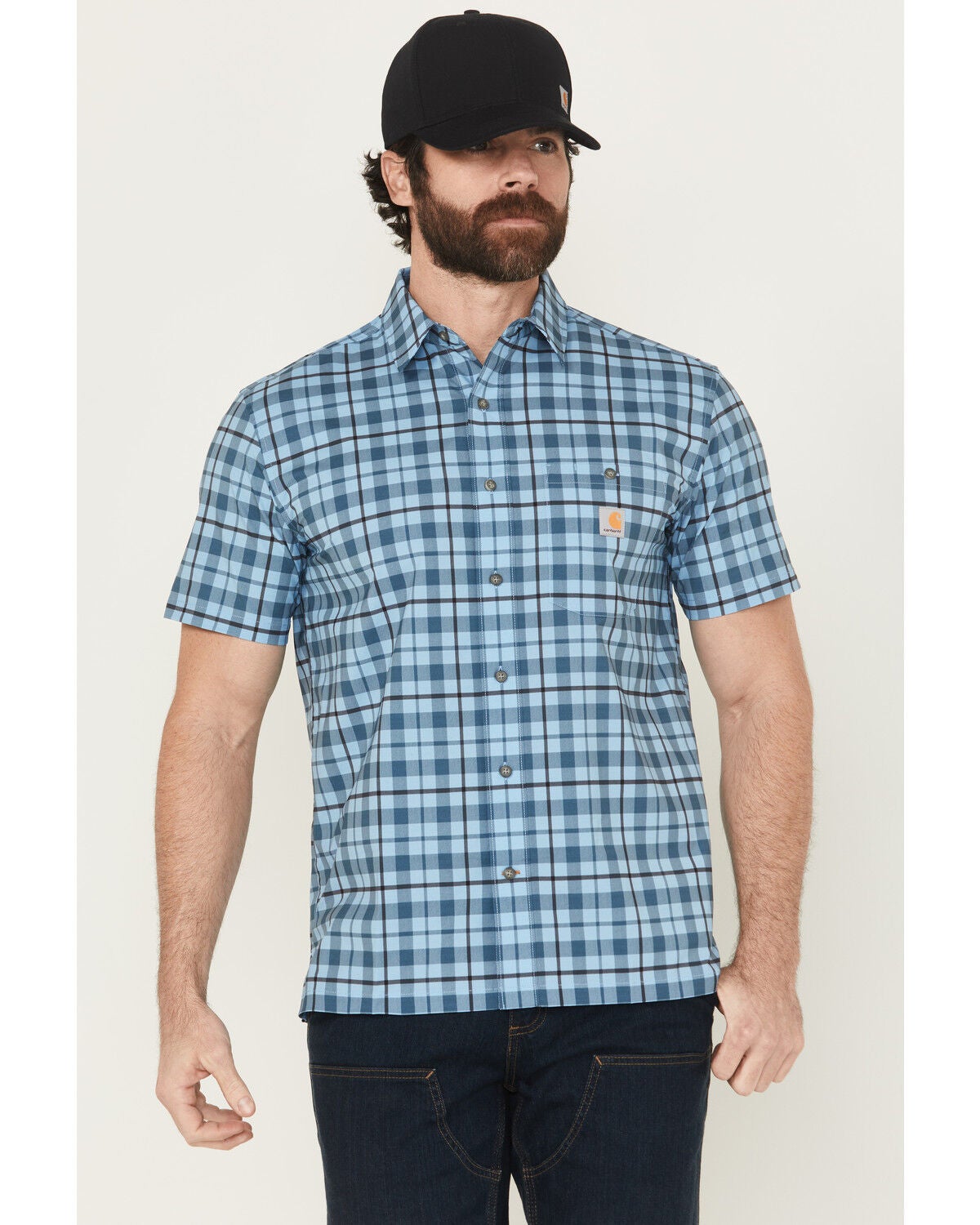 Men's Carhartt Force Sun Defender Relaxed Fit Lightweight Plaid Print