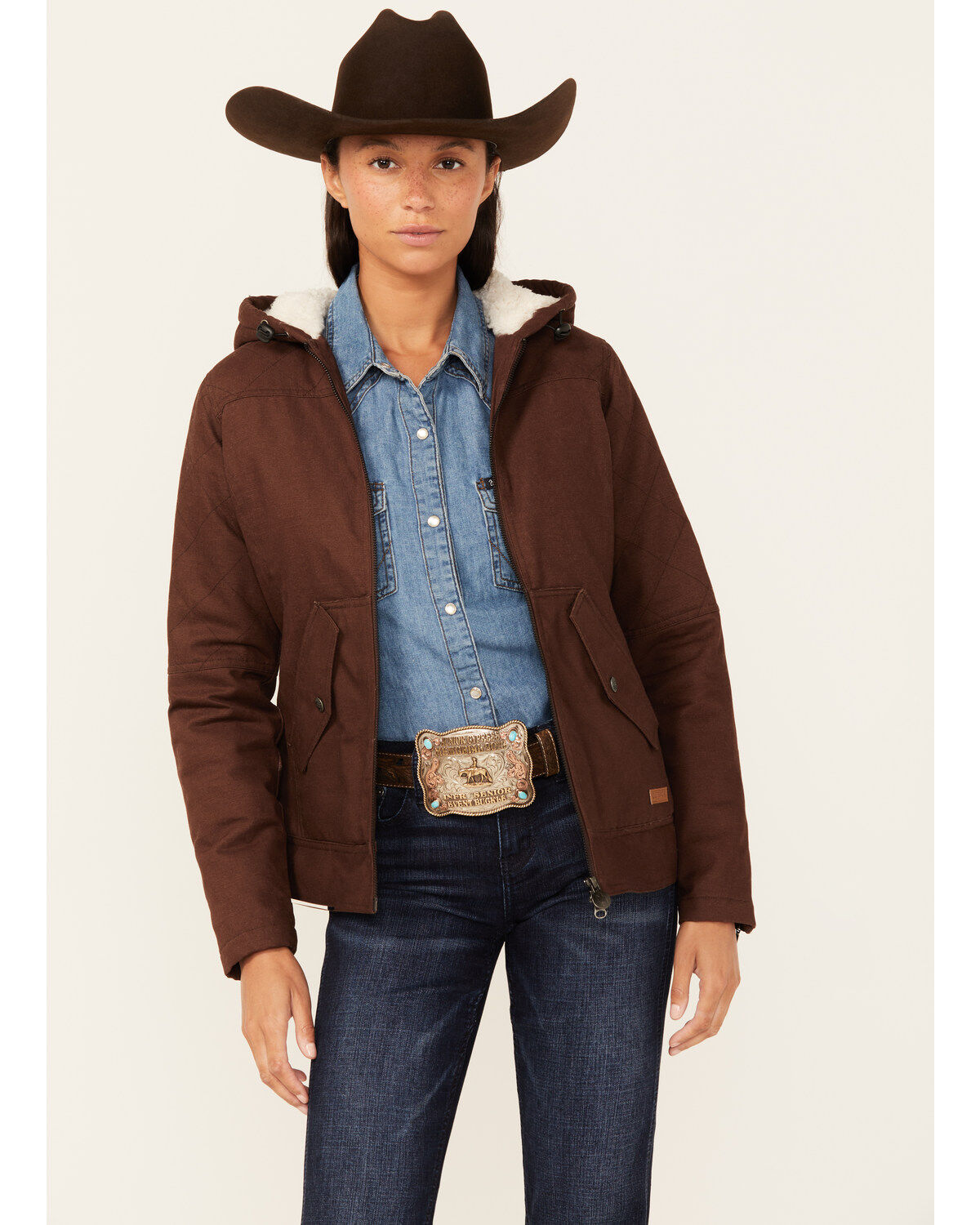 Women's Outback Trading Co Berber Lined Hooded Canvas Heidi Jacket
