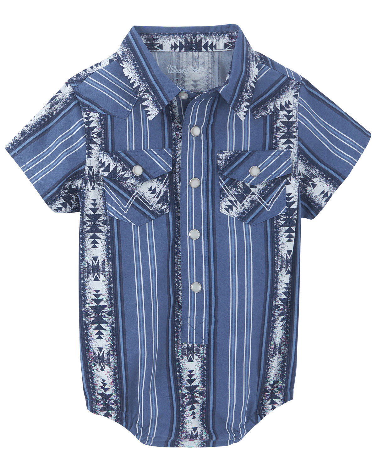 Boys' Wrangler Infant Southwestern Striped Short Sleeve Pearl Snap One