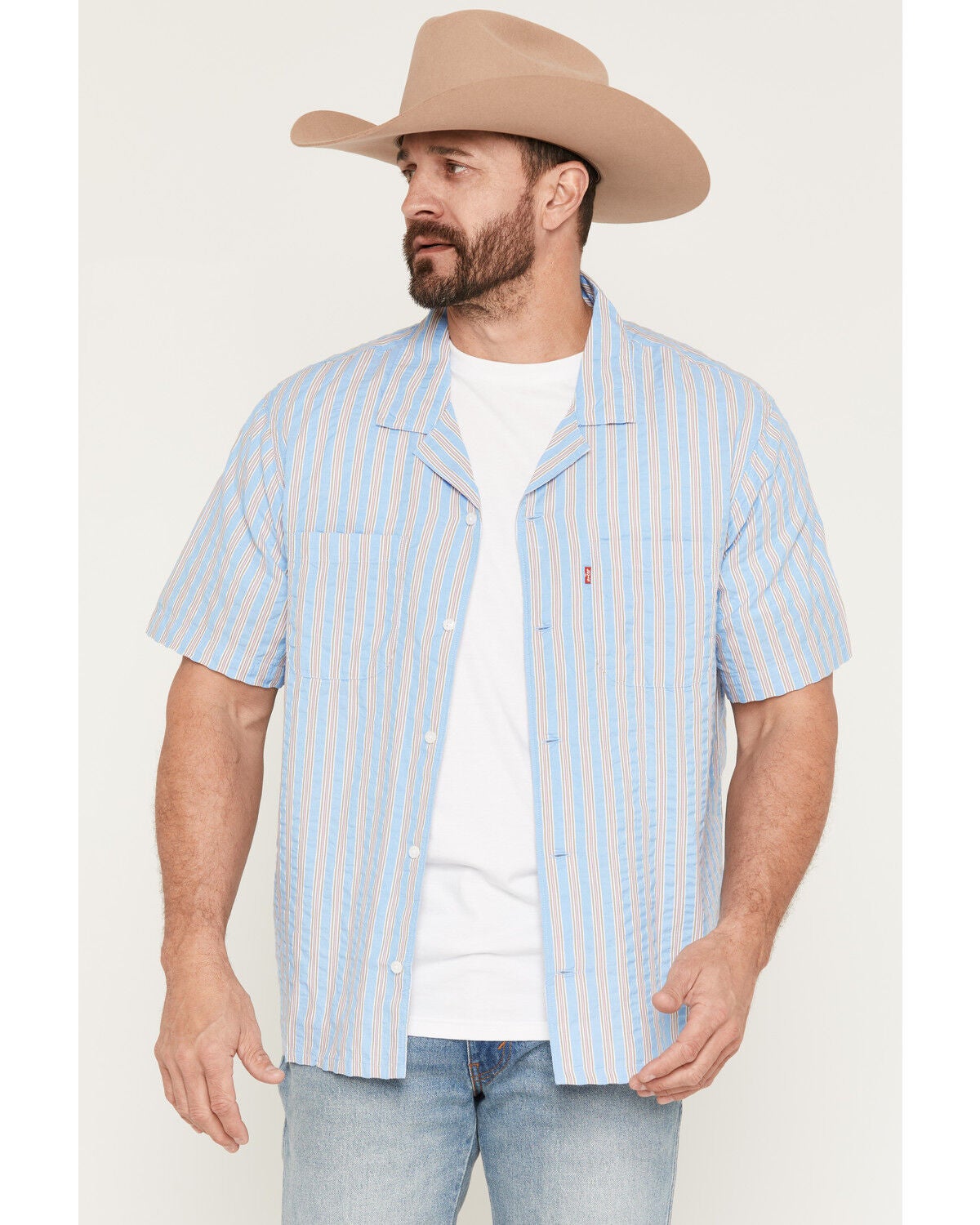 Men's Levi's Jay Classic Camper Striped Short Sleeve Button-Down Weste