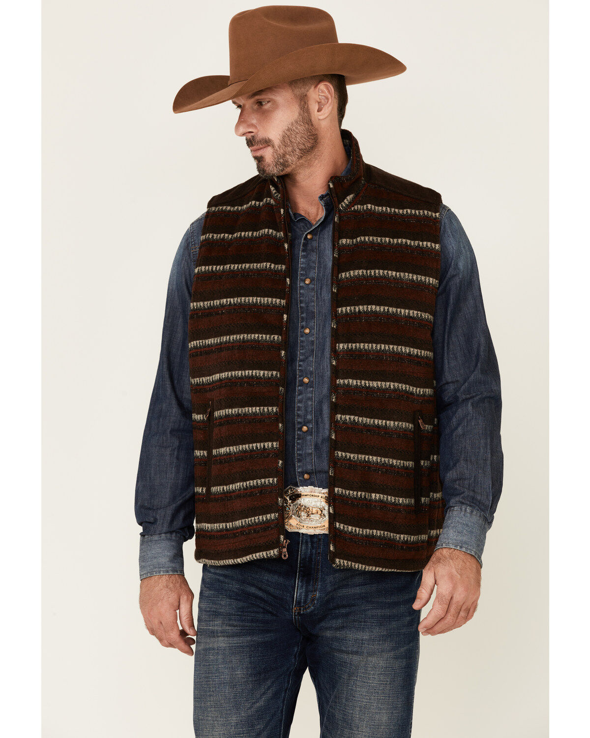 Men's Cripple Creek Navajo Print Zip-Front Blanket Vest