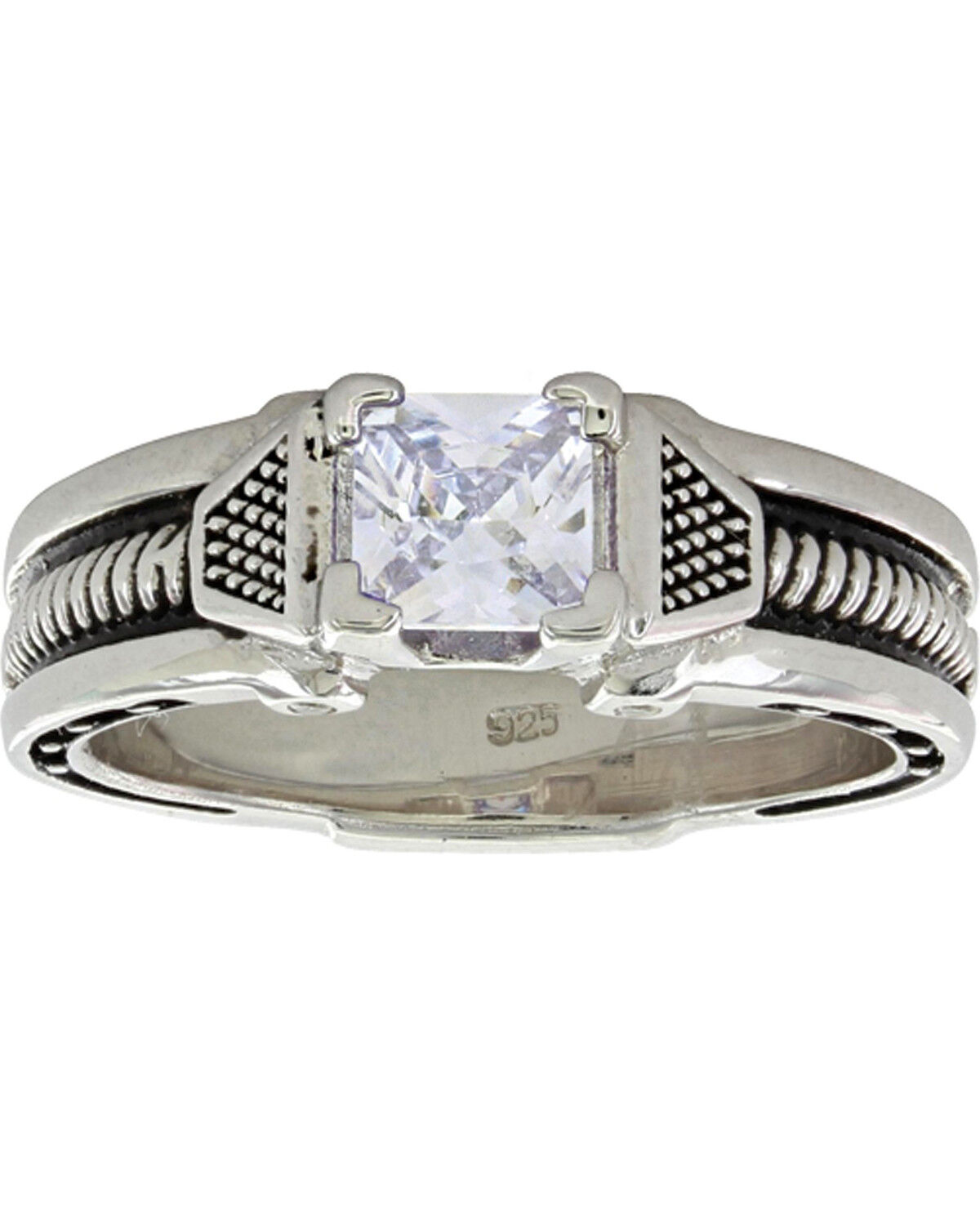 Women's Montana Silversmiths Silver Single Stone Horseshoe Nail Ring