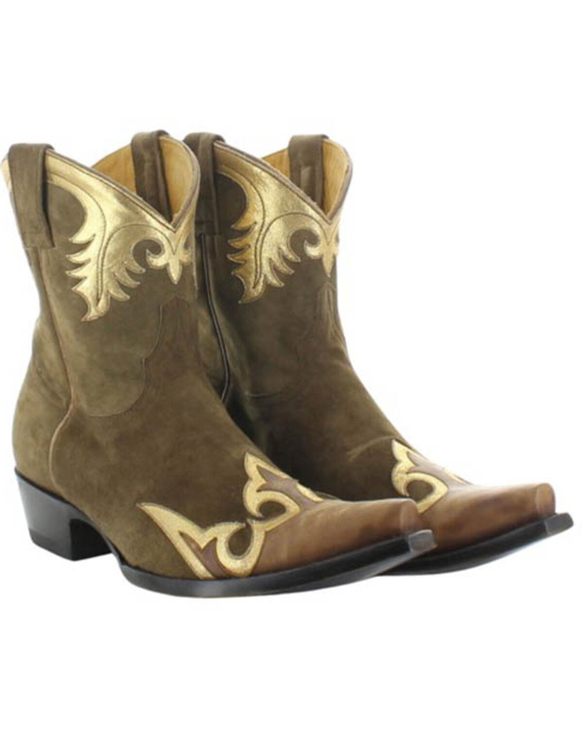 Women's Old Gringo Nevada Overlay Suede Western Booties - Snip Toe