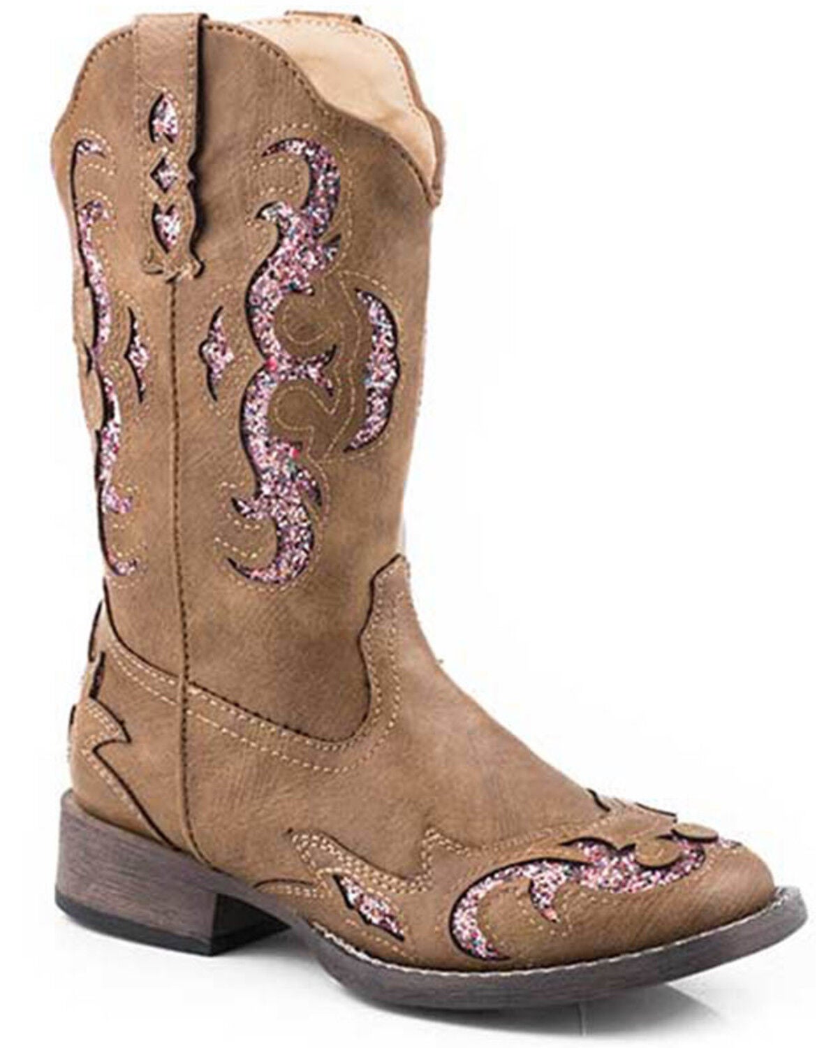 Girls' Roper Little Glitter Gypsy Western Boots - Broad Square Toe