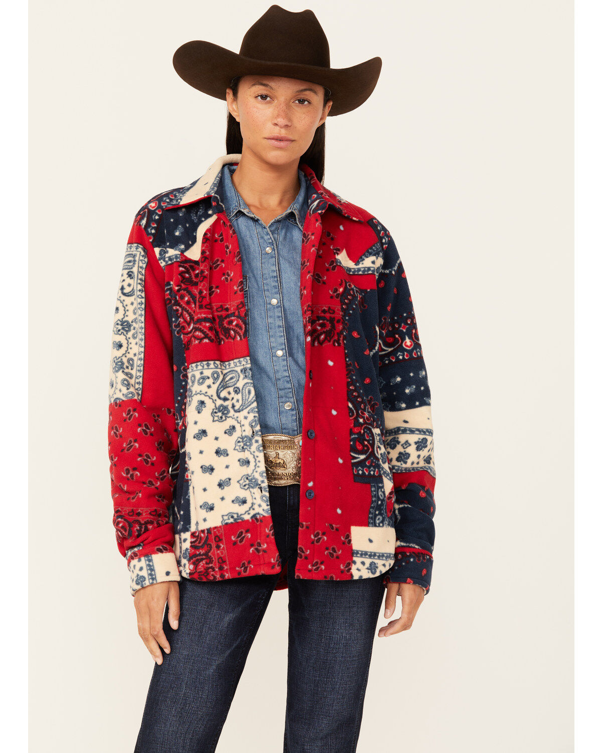 Women's Outback Trading Co Bandana Print Long Sleeve Haley Big Shirt