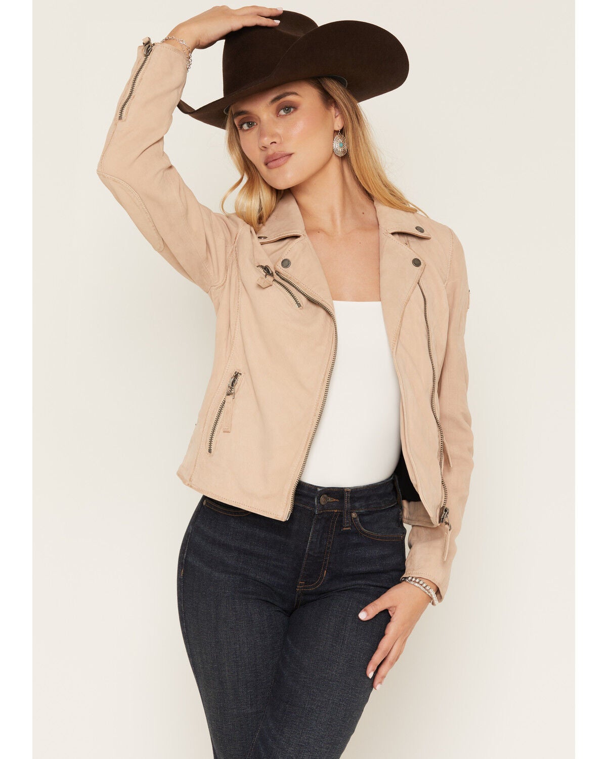 Women's Mauritius Leather Misty Star Leather Jacket