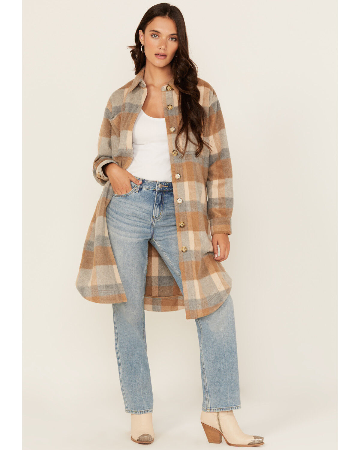 Women's Cleo + Wolf Caroline Plait Print Button-Down Long Coat