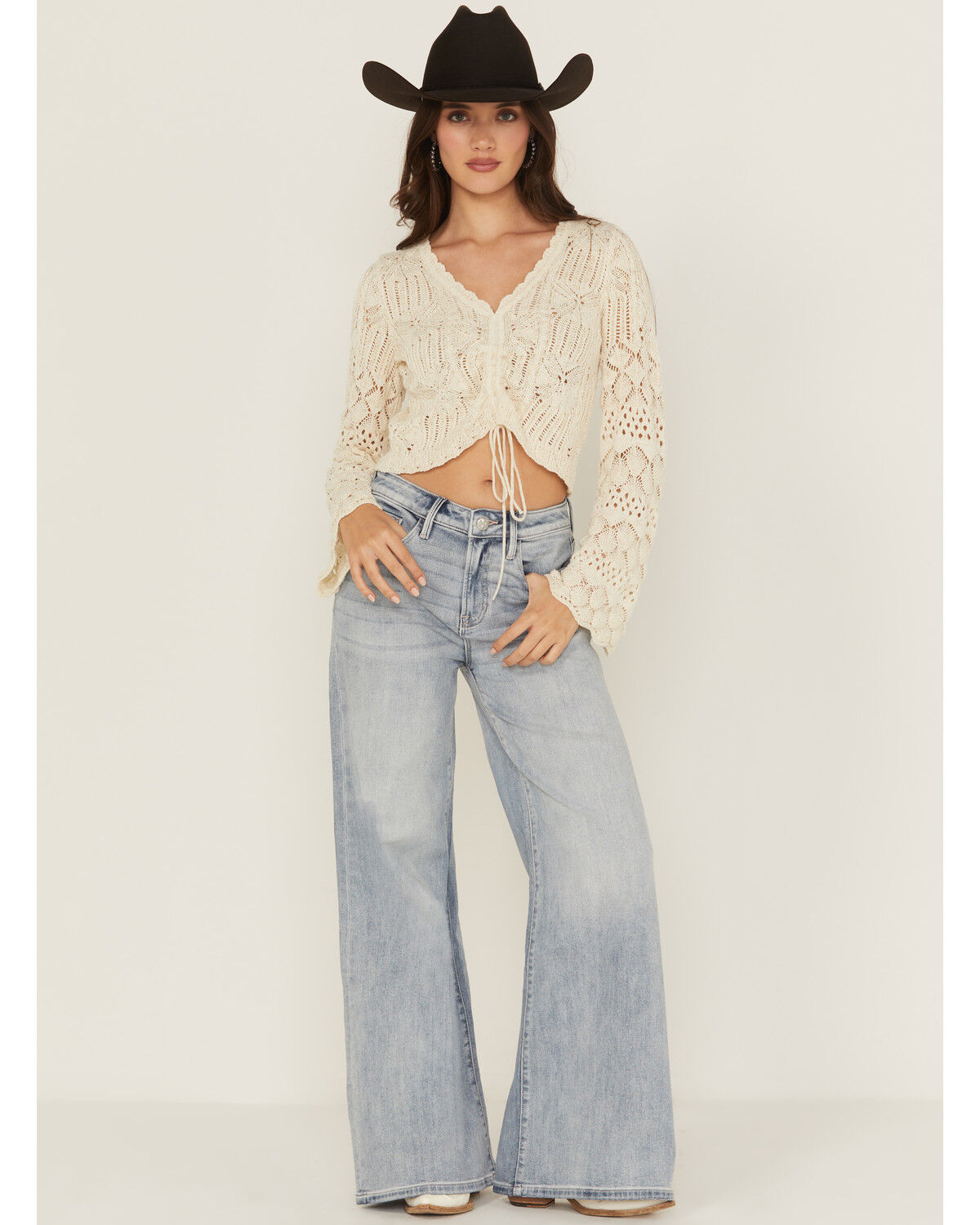 Women's Miss Me Light Wash High Rise Super Wide Stretch Denim Jeans