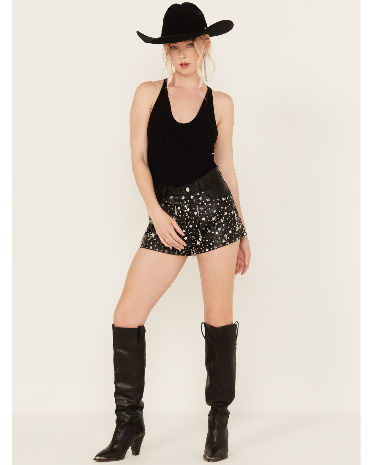 Women's Any Old Iron Star Leather Shorts