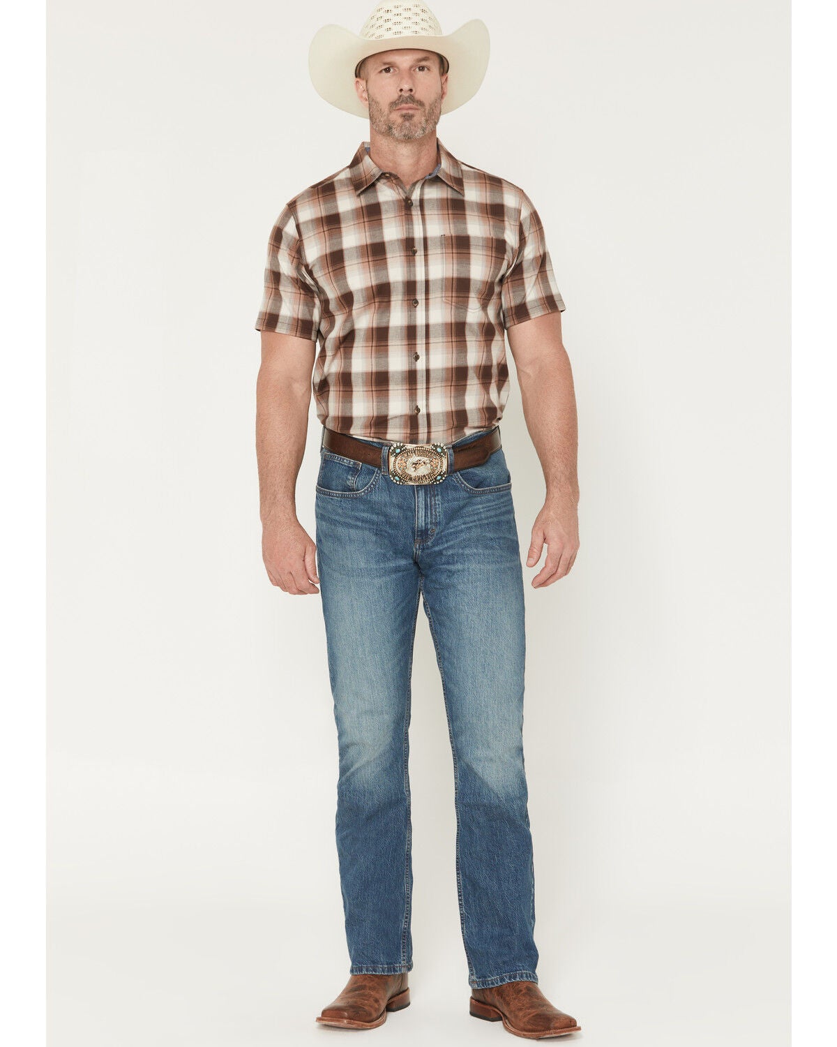 Men's Wrangler 20X Montana Medium Wash Vintage Bootcut Stretch Denim J