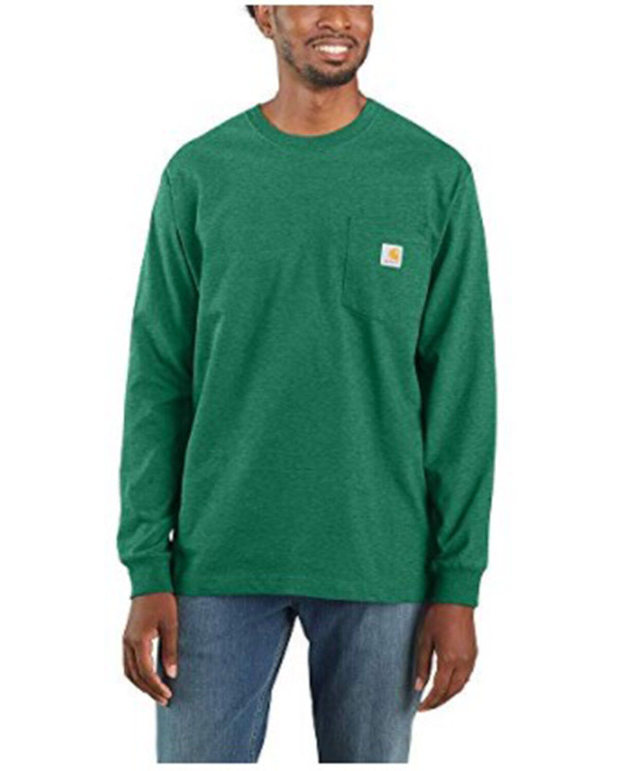 Men's Carhartt Loose Fit Heavyweight Long Sleeve Logo Pocket Work T-Sh