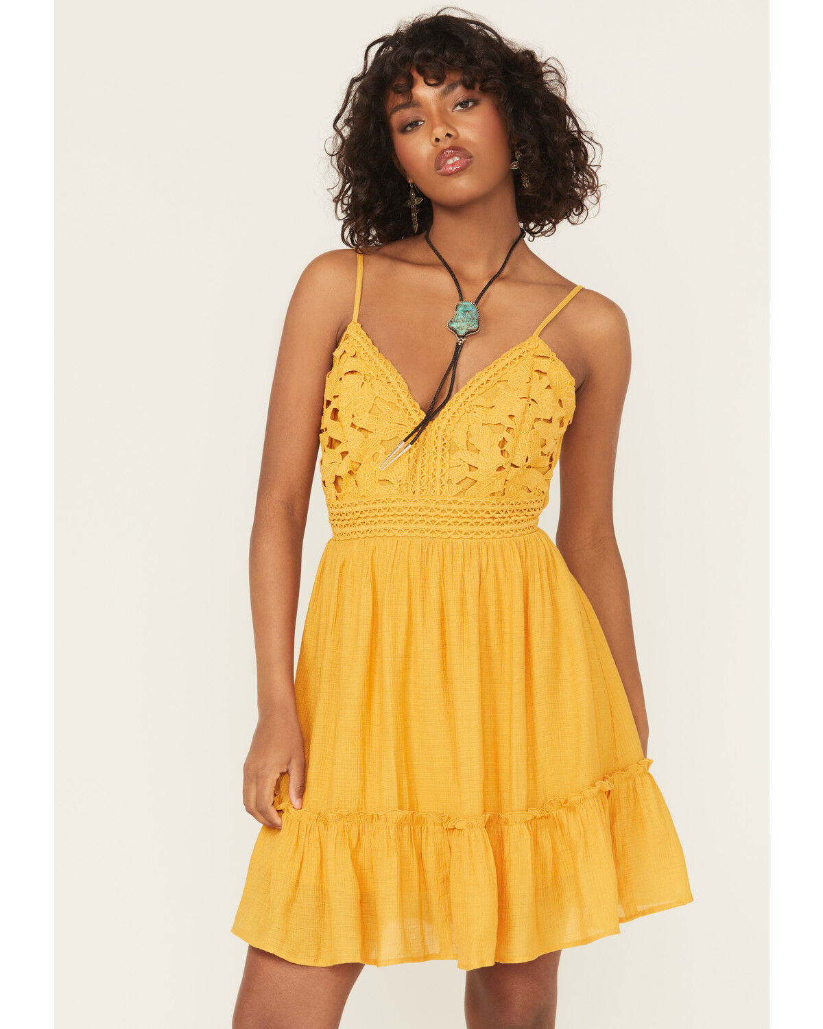 Women's Shyanne Bustier Tie Back Lace Mini Dress