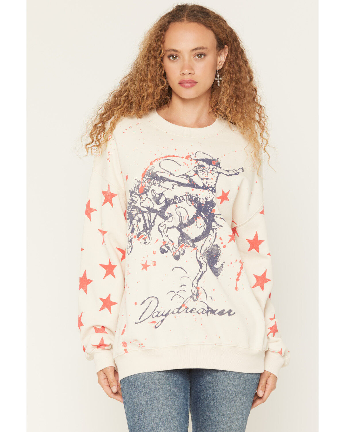 Women's Day Dreamer Rodeo Star Graphic Crewneck Sweatshirt