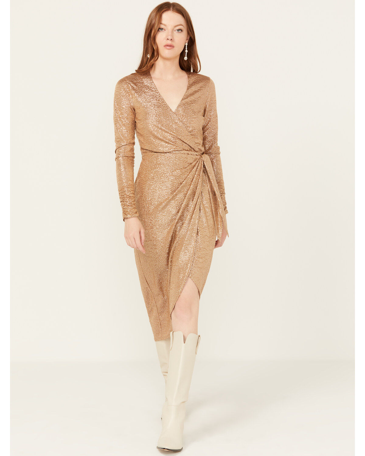 Women's Show Me Your Mumu Confetti Long Sleeve Kimora Wrap Midi Dress