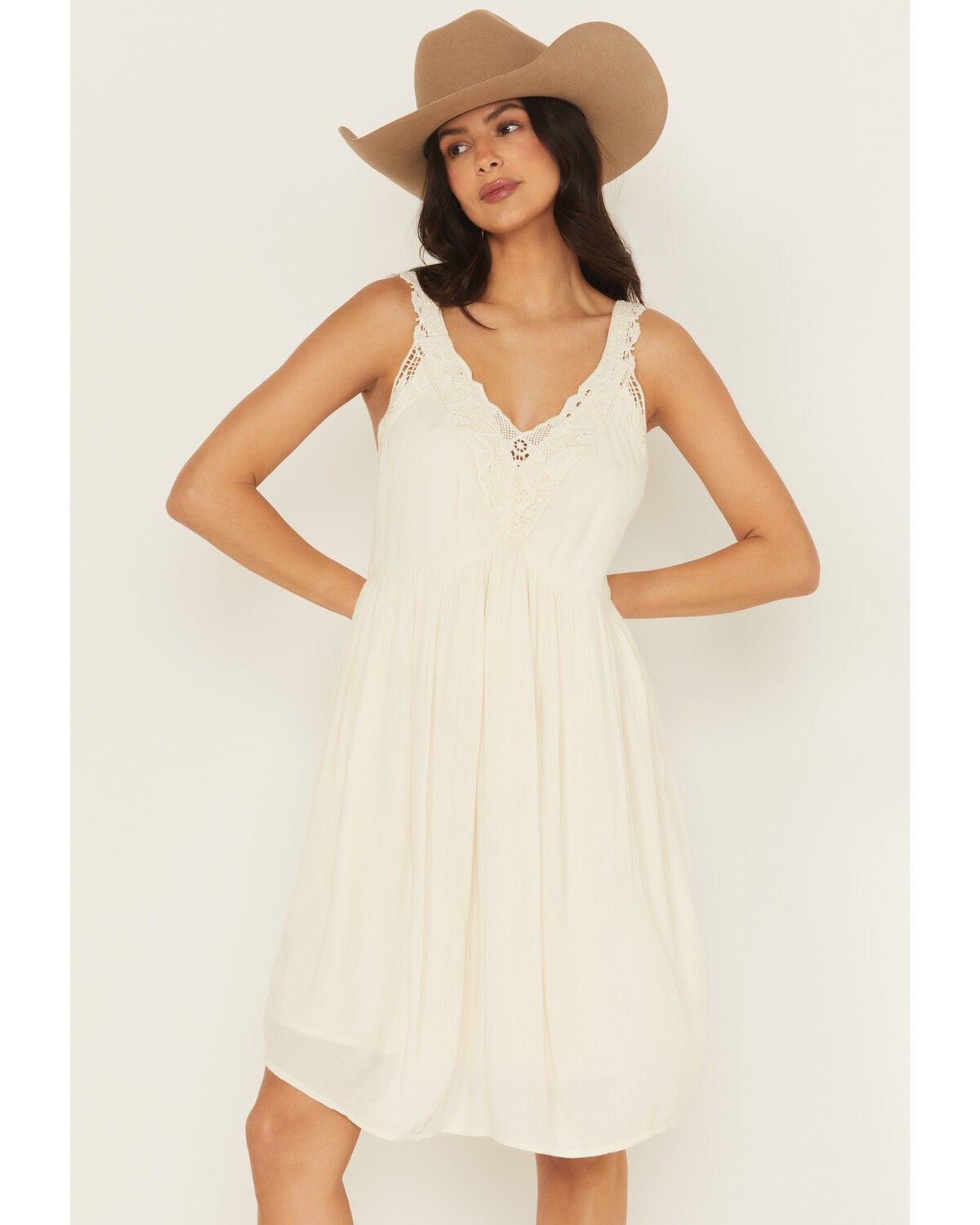 Women's Shyanne Crochet Trim Sleeveless Mini Dress