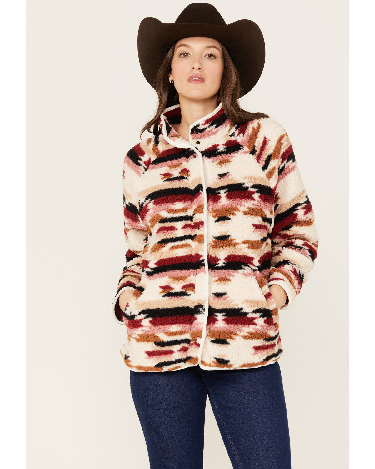 Women's Wrangler Southwestern Print Sherpa Jacket