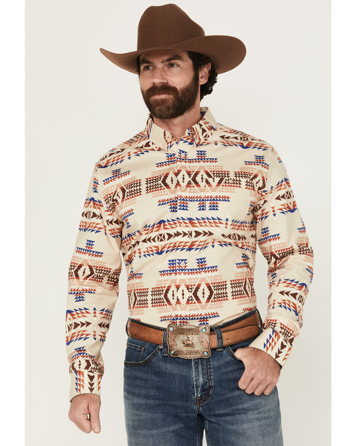 Men's RANK 45 Pablo Southwestern Print Long Sleeve Button-Down Wester