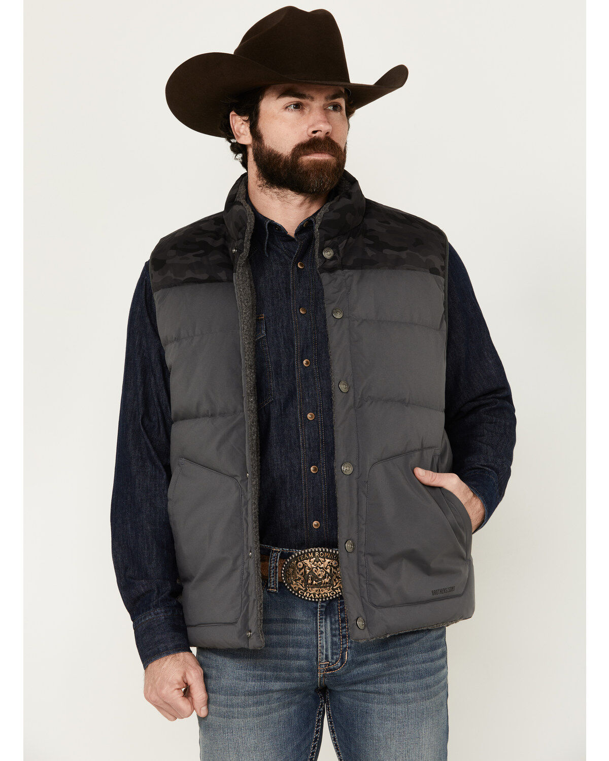 Men's Brothers and Sons Reversible Sherpa Down Vest