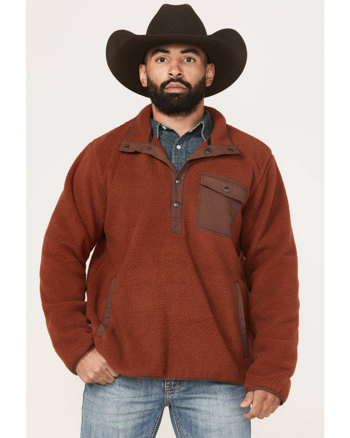 Men's Ariat Solid Polar Bear Mock Pullover