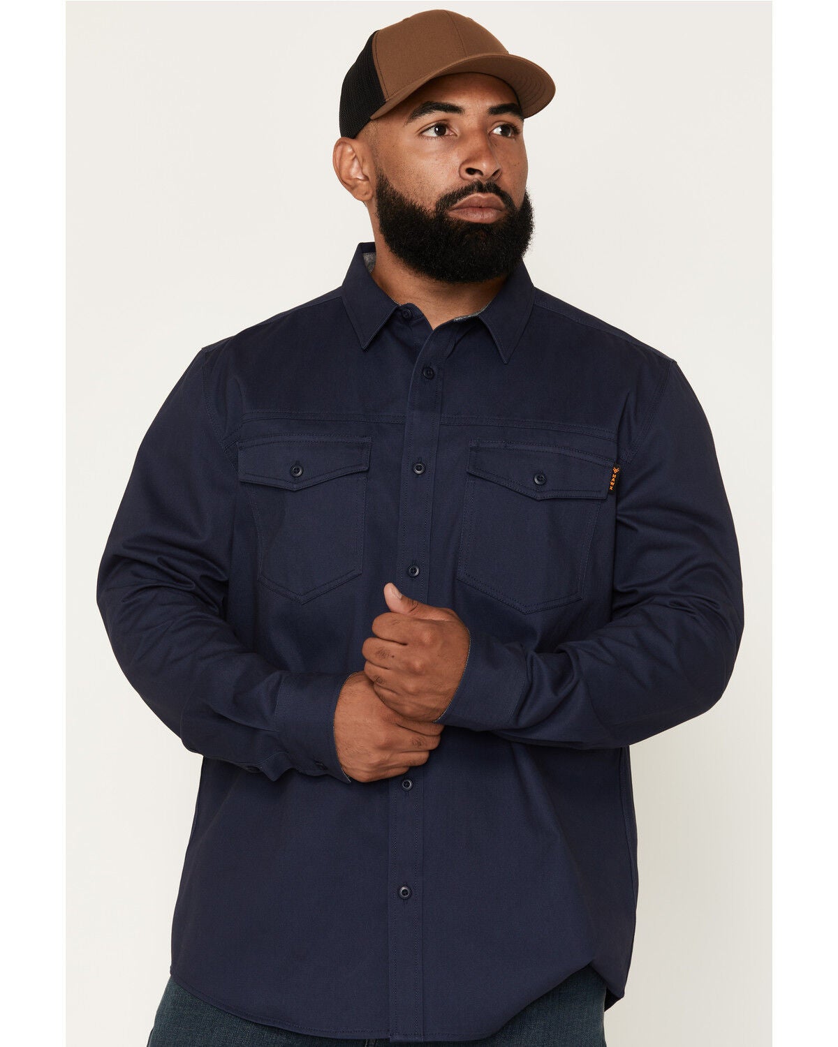 Men's Hawx All Out Solid Twill Long Sleeve Button-Down Work Shirt - Ta