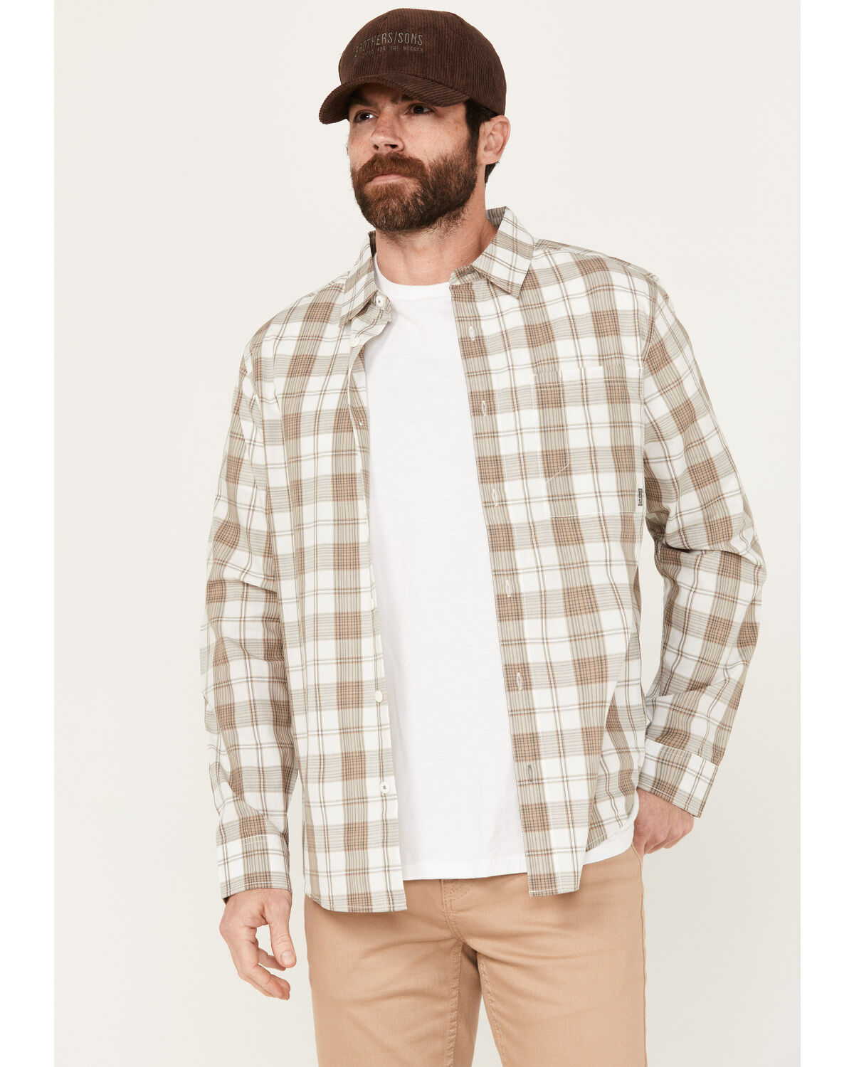 Men's Brothers and Sons Sallisaw Plaid Print Performance Long Sleeve B
