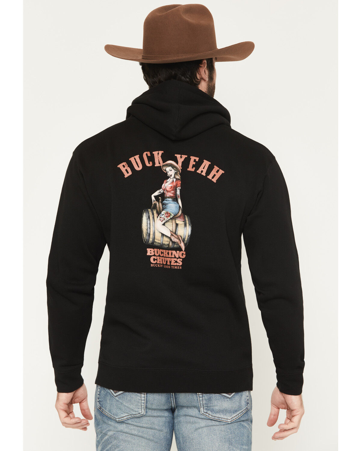 Men's Bucking Chutes Barrel Bettie Graphic Hooded Sweatshirt