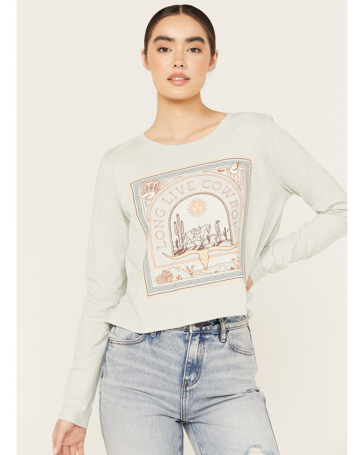 Women's Wrangler Cowboys Desert Long Sleeve Graphic Tee