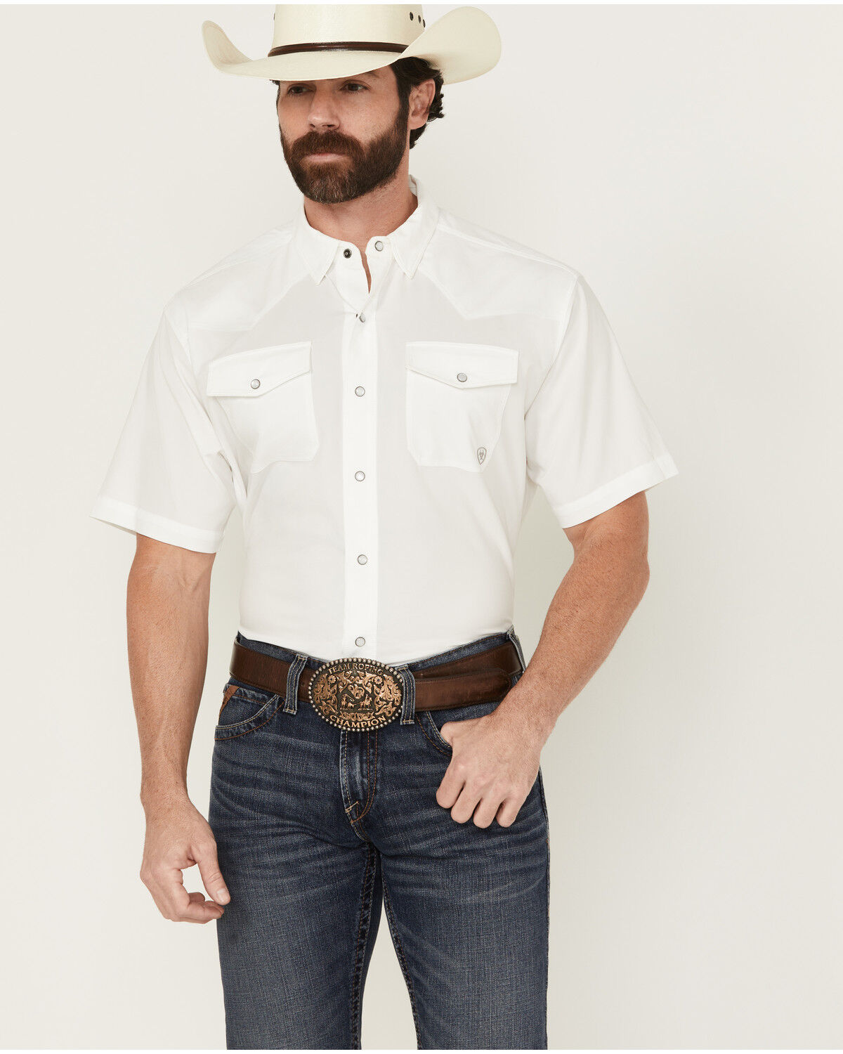 Men's Ariat VentTek Solid Short Sleeve Snap Performance Western Shirt