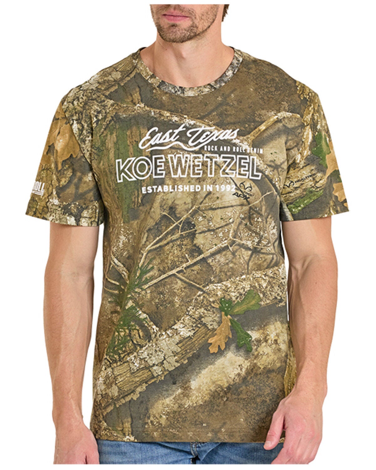Men's Rock & Roll Denim X Koe Wetzel Camo Print Short Sleeve Graphic T