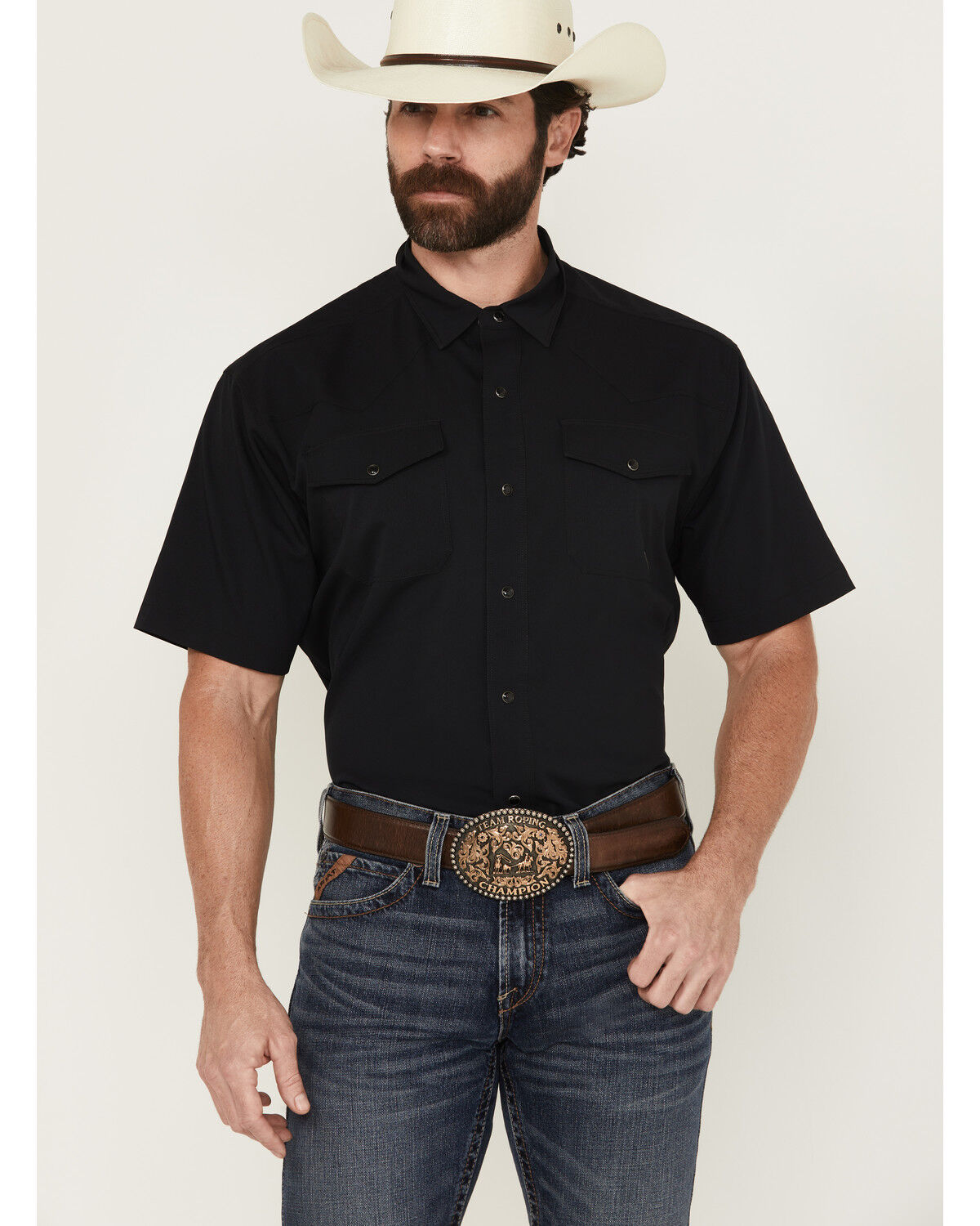 Men's Ariat VentTek Solid Short Sleeve Snap Performance Western Shirt