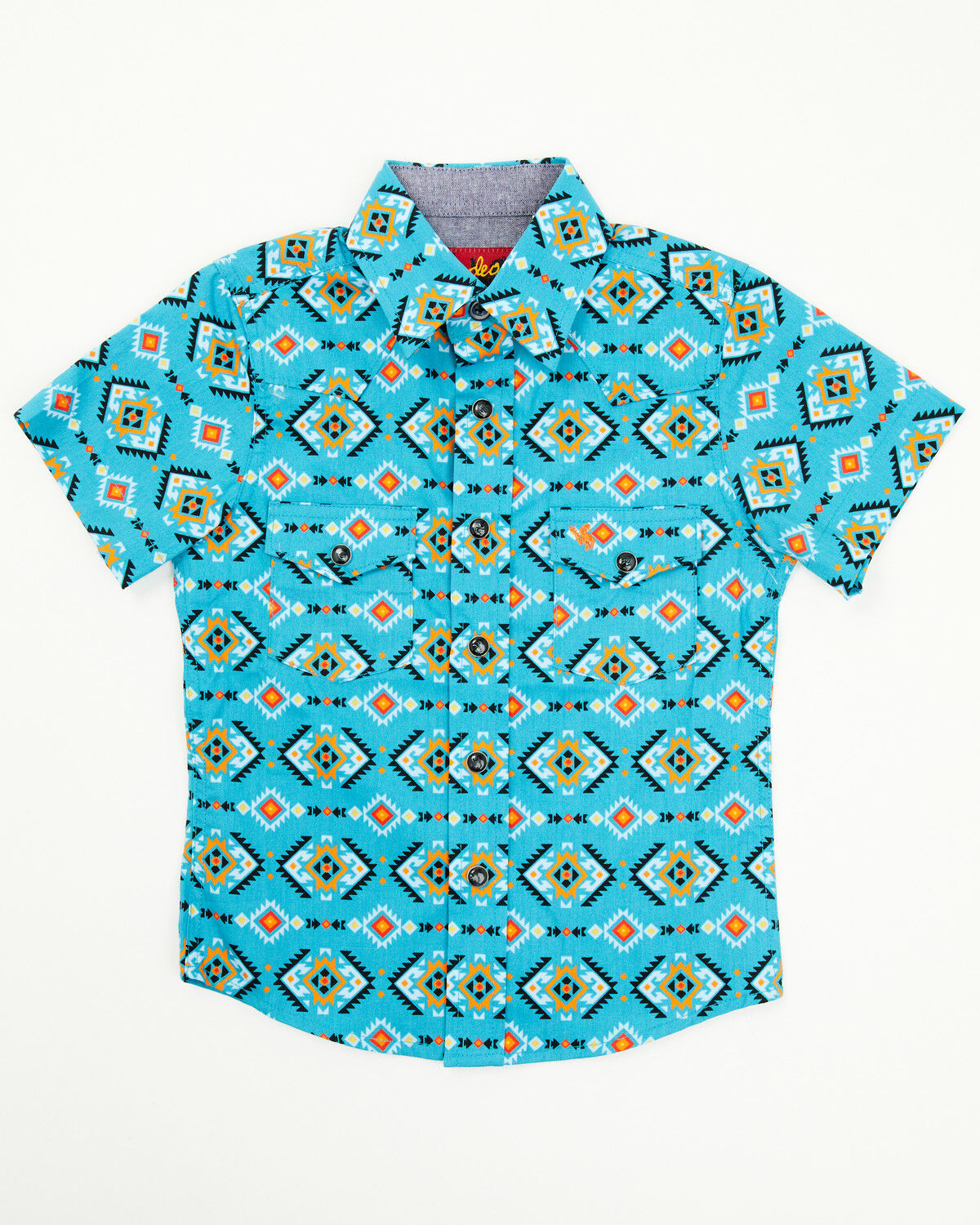 Boys' Rodeo Clothing Little Southwestern Print Short Sleeve Snap Weste