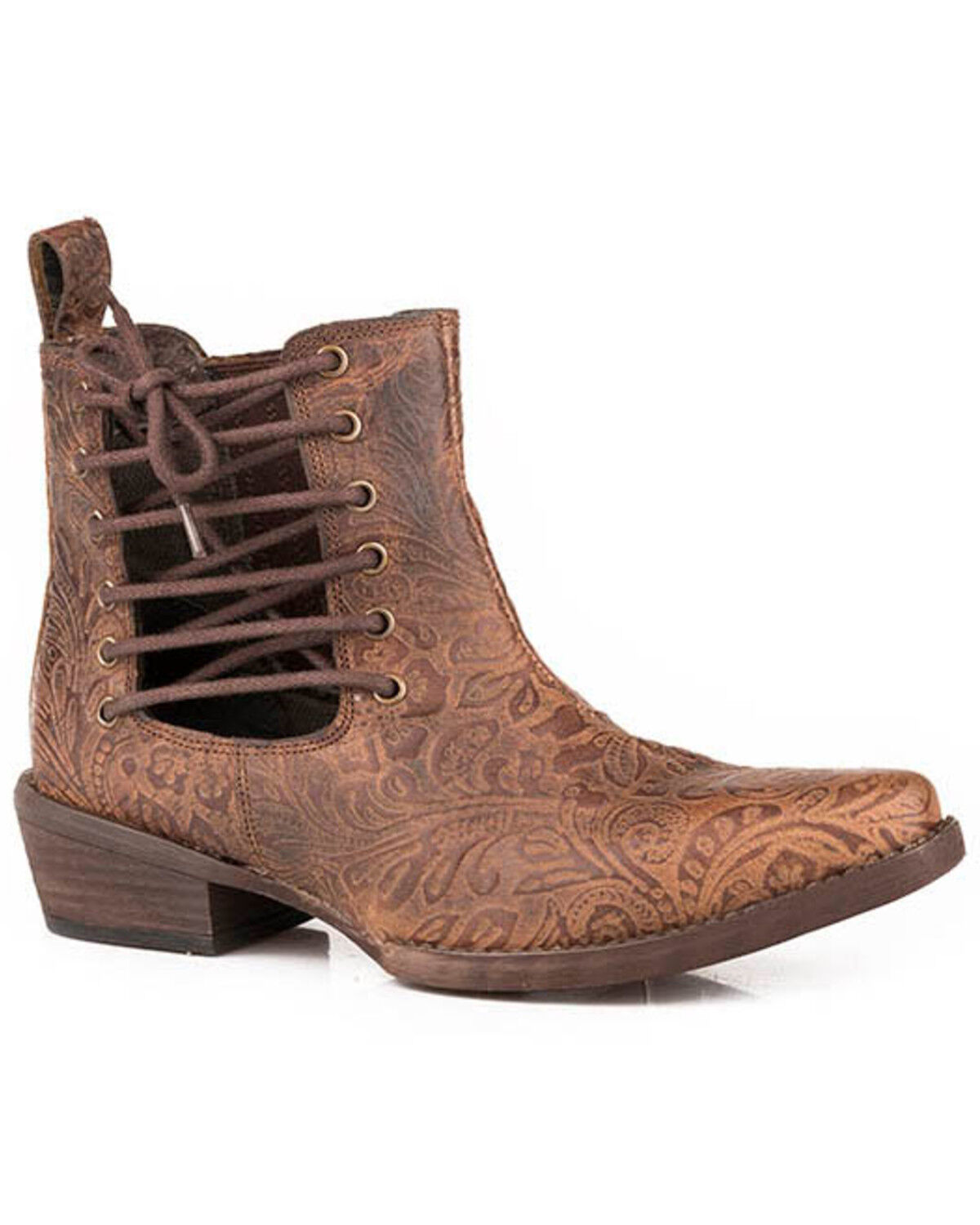 Women's Roper Trooper Embossed Western Booties - Snip Toe