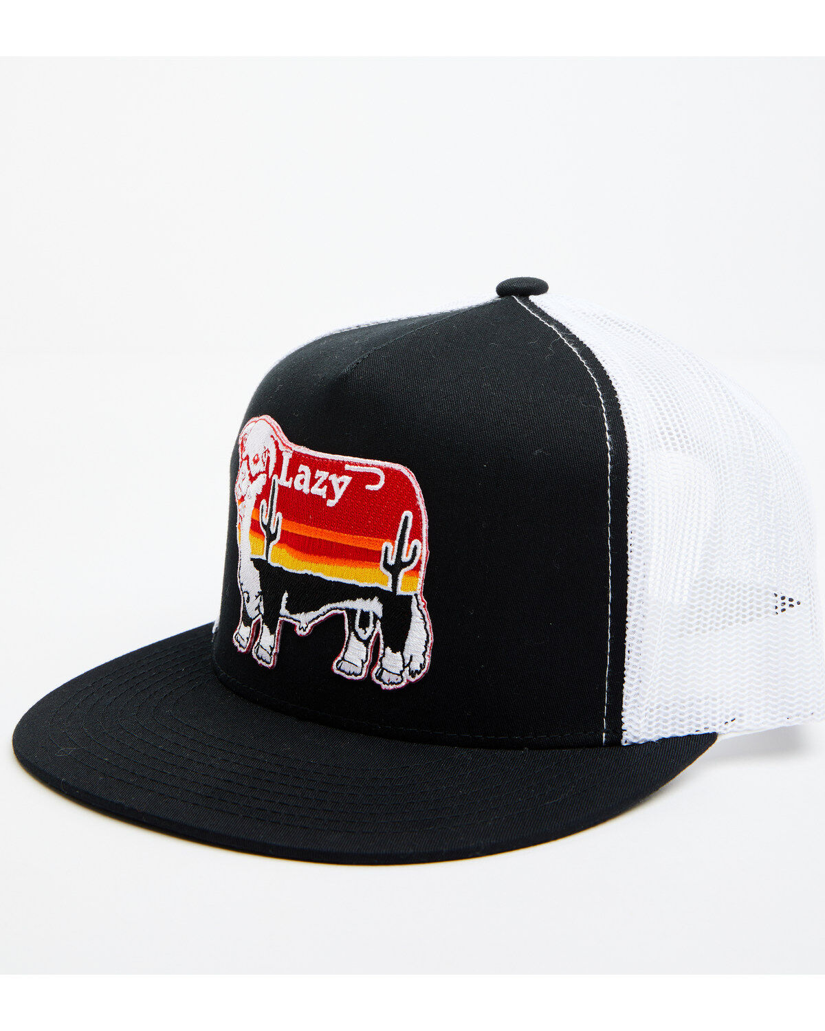 Men's Lazy J Ranch Sunset Cow Patch Mesh-Back Ball Cap
