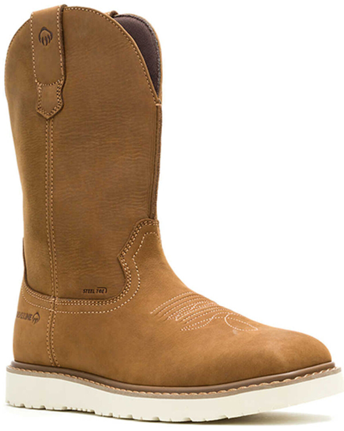 Men's Wolverine Bronc Wedge Pull-On Wellington Work Boots - Steel Toe