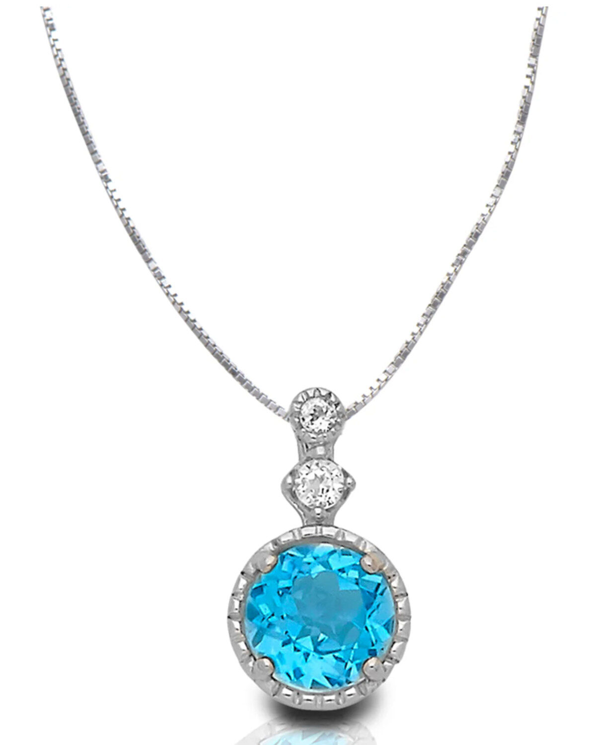Women's Kelly Herd Silver Radiant Three-Stone Topaz Necklace