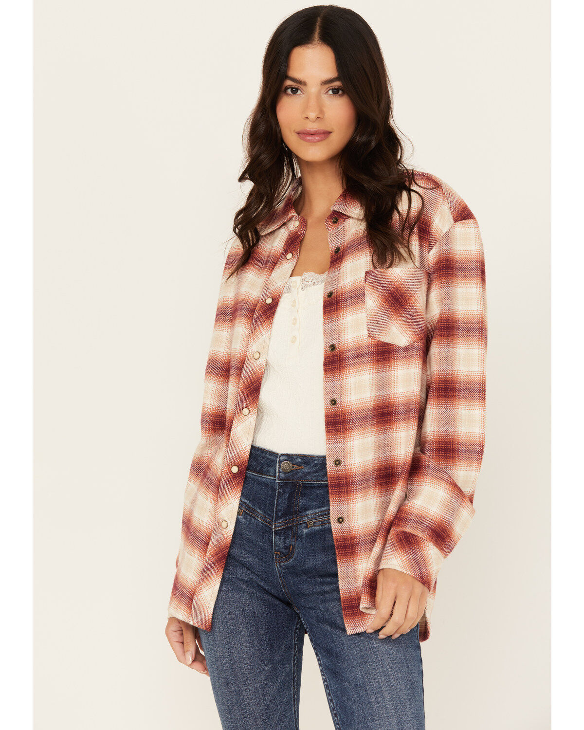 Women's Idyllwind Roby Plaid Print Long Sleeve Snap Shirt