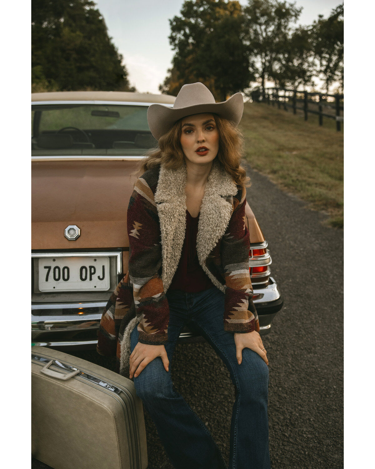 Women's Idyllwind Lynn Southwestern Print Faux Fur Collar Shacket
