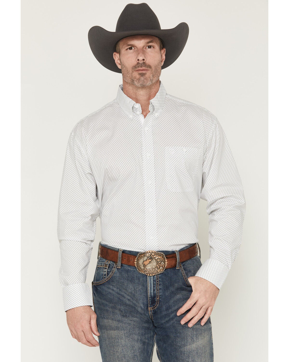 Men's Wrangler George Strait by Geo Print Long Sleeve Button-Down Stre