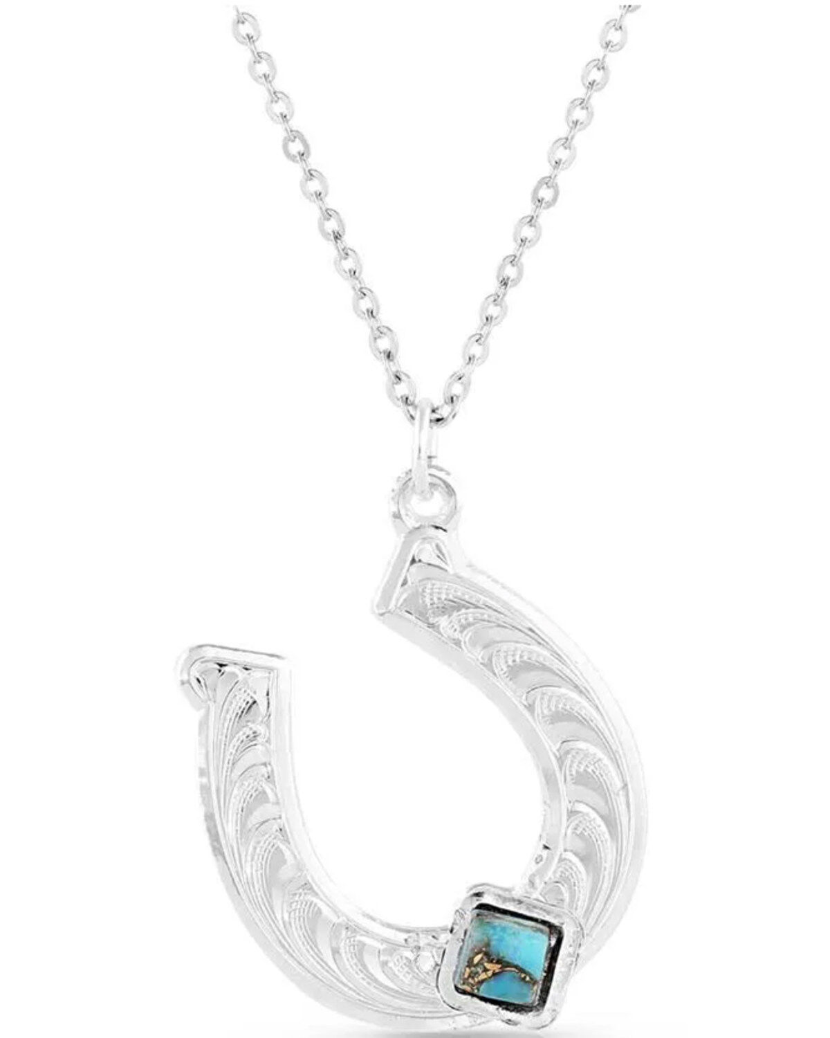 Women's Montana Silversmiths Silver Rodeo Royalty Horseshoe Necklace