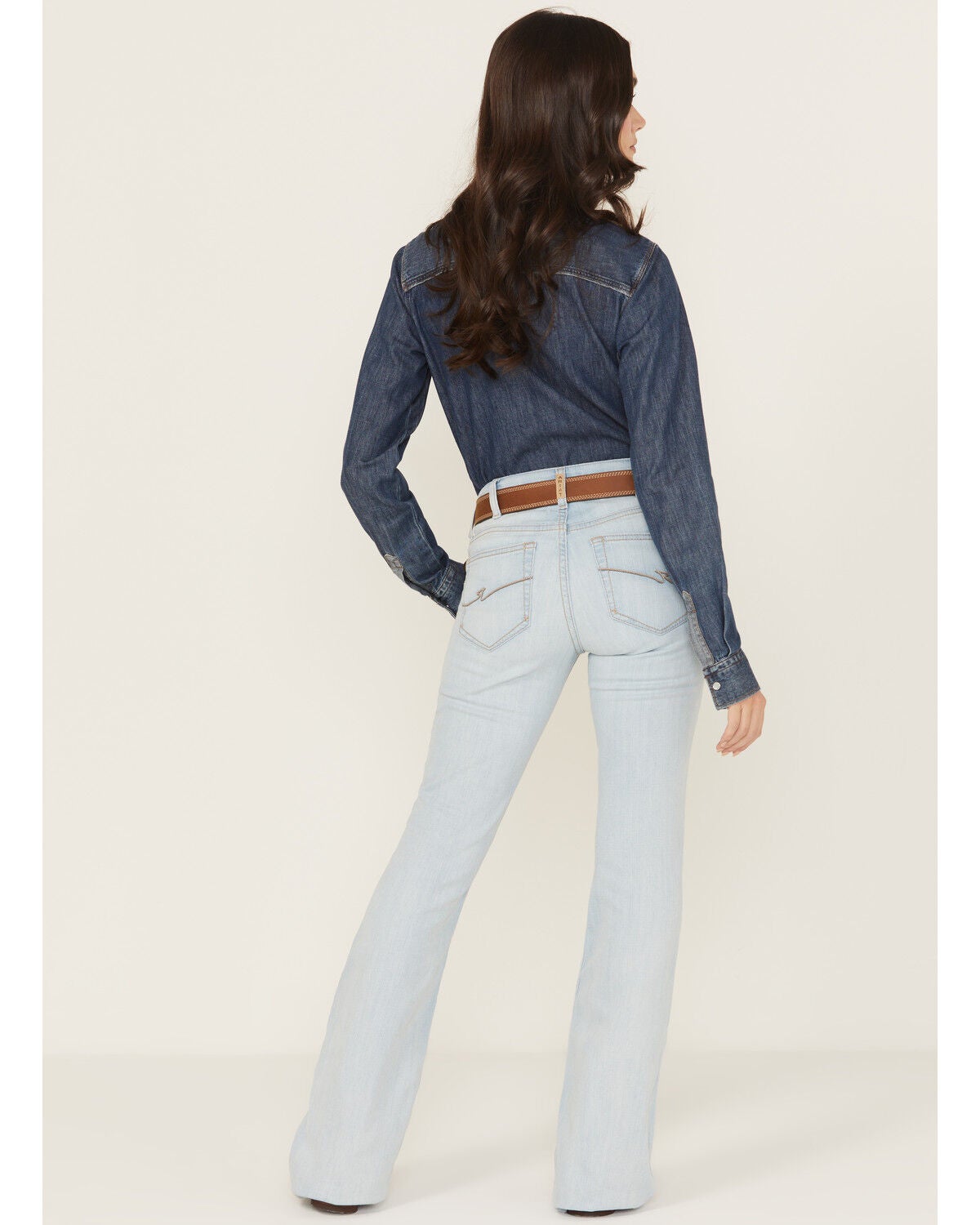 Ariat June Women’s Perfect Rise Flare Stretch Jeans in Light Wash – Western Bootcut Denim Pants, Size 30 Long