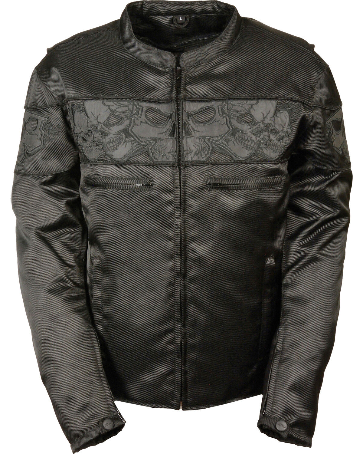 Men's Milwaukee Leather Reflective Skulls Textile Jacket - Big - 3X
