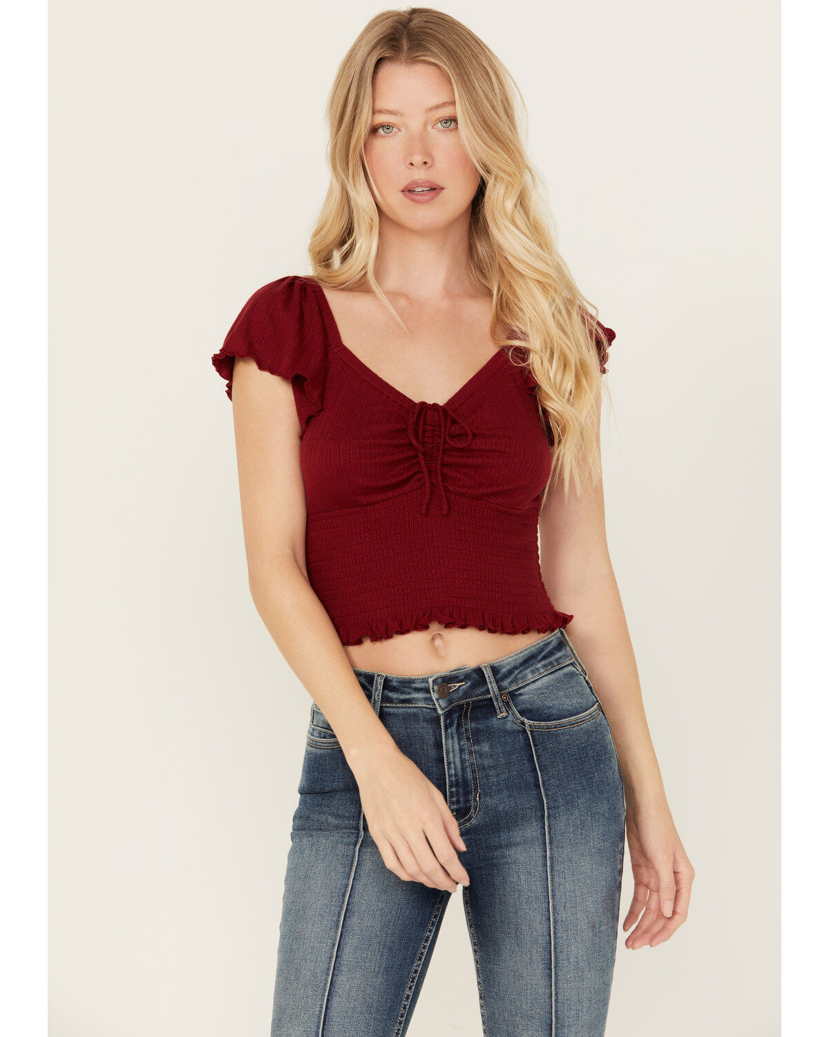 Women's Idyllwind Pointe Flutter Sleeve Smocked Top